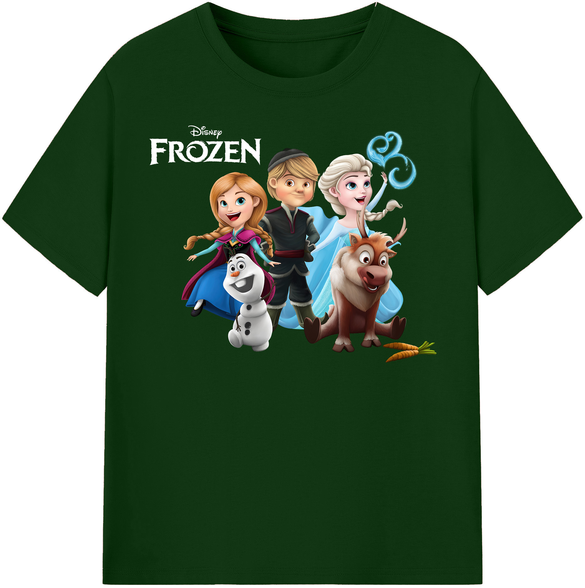 （画像用） アナと雪の女王 アンナ エルサ Frozen Anna Elsa 綿100％半袖Tシャツ（フロントプリント）
